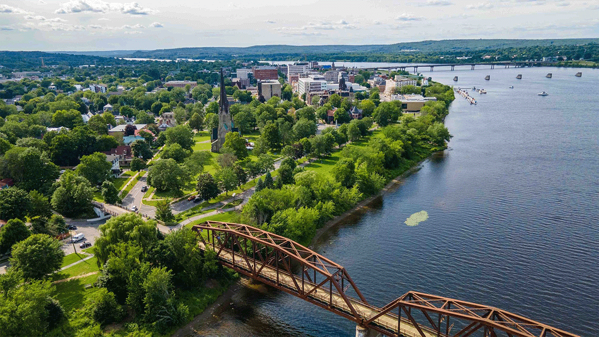 Aerial view of Fredericton